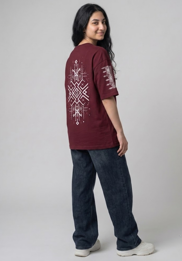 Dastaan MAROON Oversized Tee